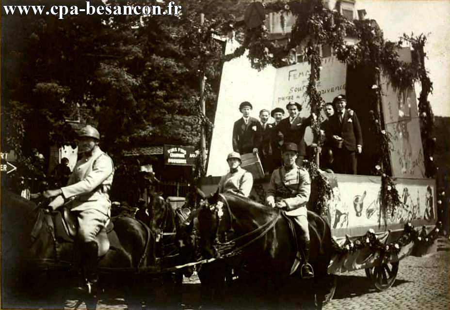 BESANÇON - Place Flore - Cavalcade au profit de la Maison des Étudiants et des Sinistrés des Chaprais - 20 mai 1928 - VIIe Foire exposition comtoise.